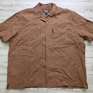 Vintage Abercrombie & Fitch Short Sleeve Plaid Button Down Big Shirt Size XL